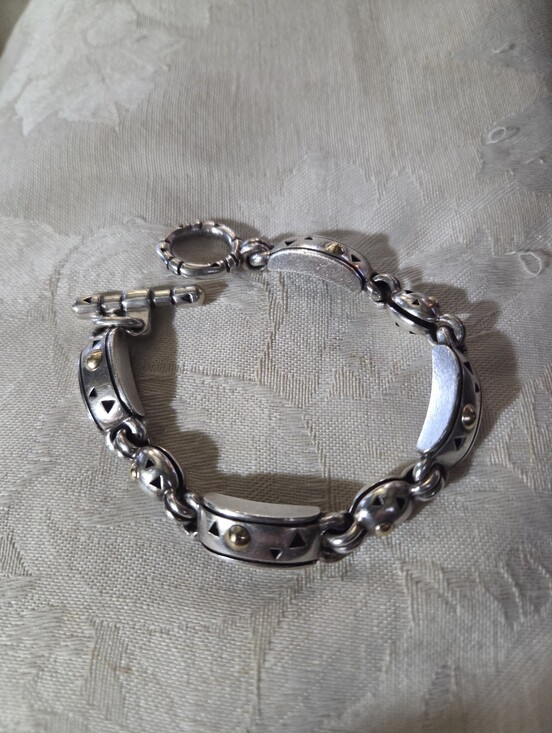 John Atencio Jewelry - John Atencio Solar Toggle Link Bracelet, SS & 18k